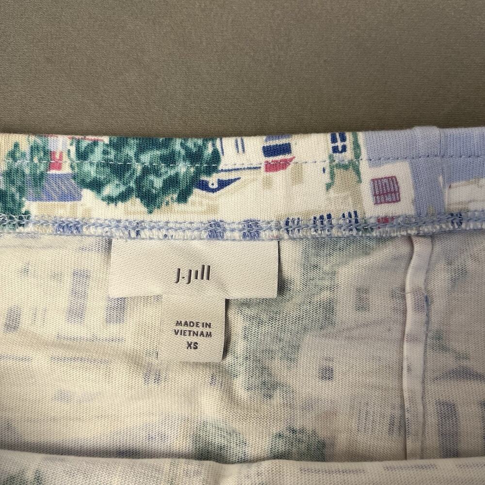 J. JILL Womens XS Stretch A-Line Skirt Pockets Coastal Mediterranean Italy - Picture 6 of 7